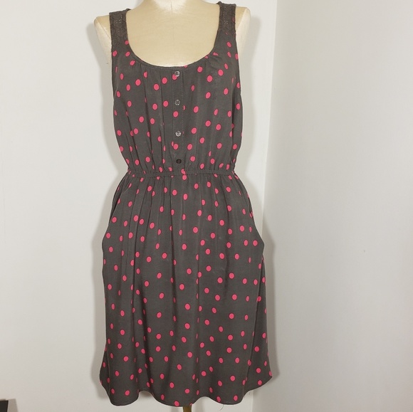Mossimo polka dot dress with gray lace size S/P - Picture 4 of 6